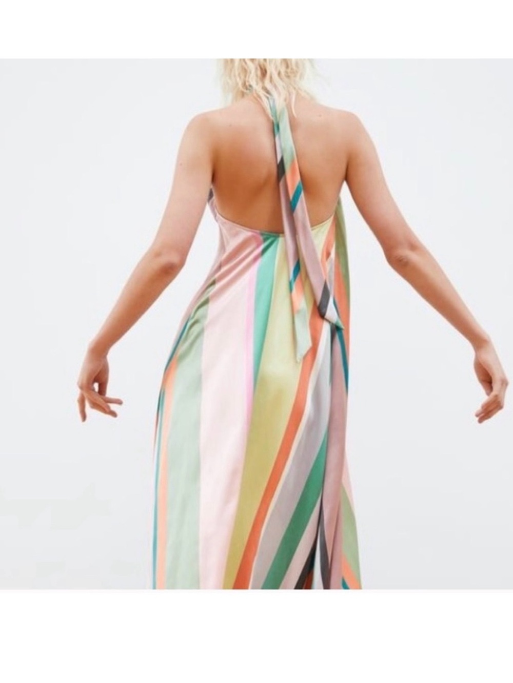 Zara Multicolor Vertical Stripe Maxi Dress - Sleeveless - Picture 3 of 10